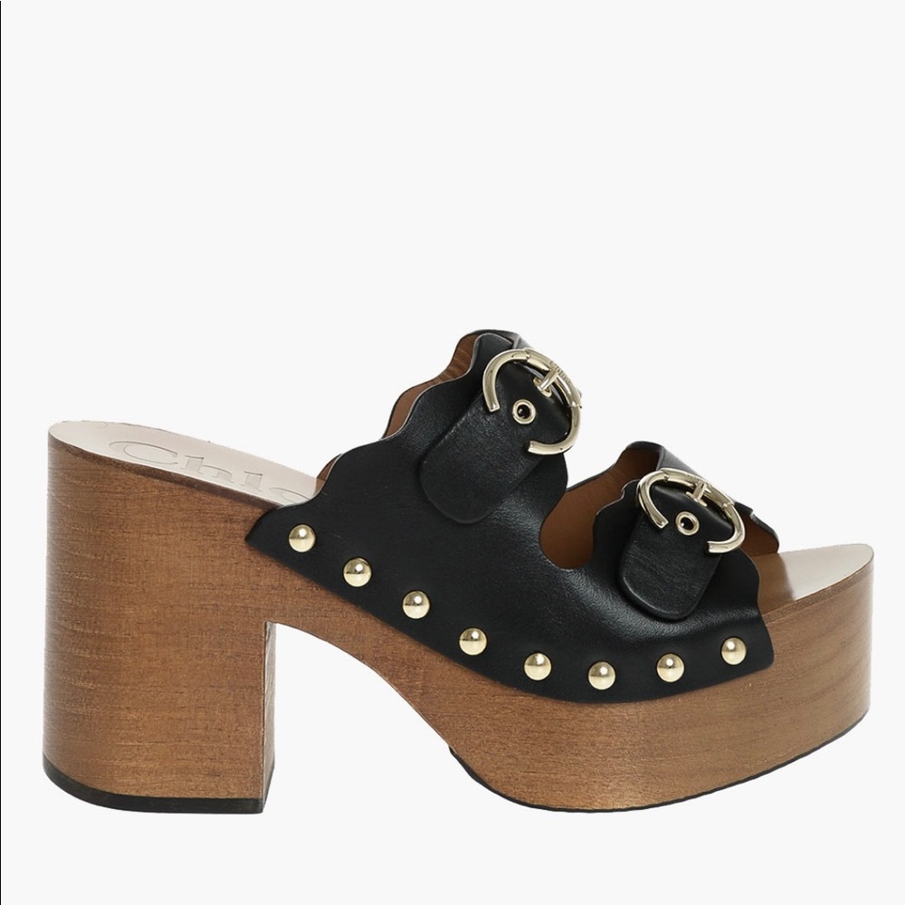 Chloé Lauren wooden clogs
